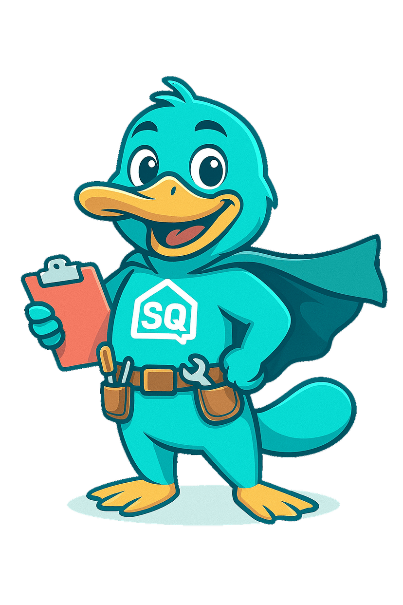 SureQuote Chuck with a clipboard
