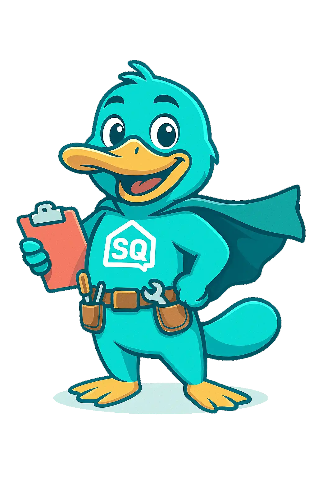 SureQuote Chuck with a clipboard